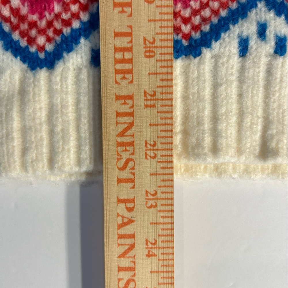 LOFT Fair Isle Pink Blue Mock Neck Sweater M - Picture 8 of 9